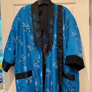 Blue Floral Japanese Kimono